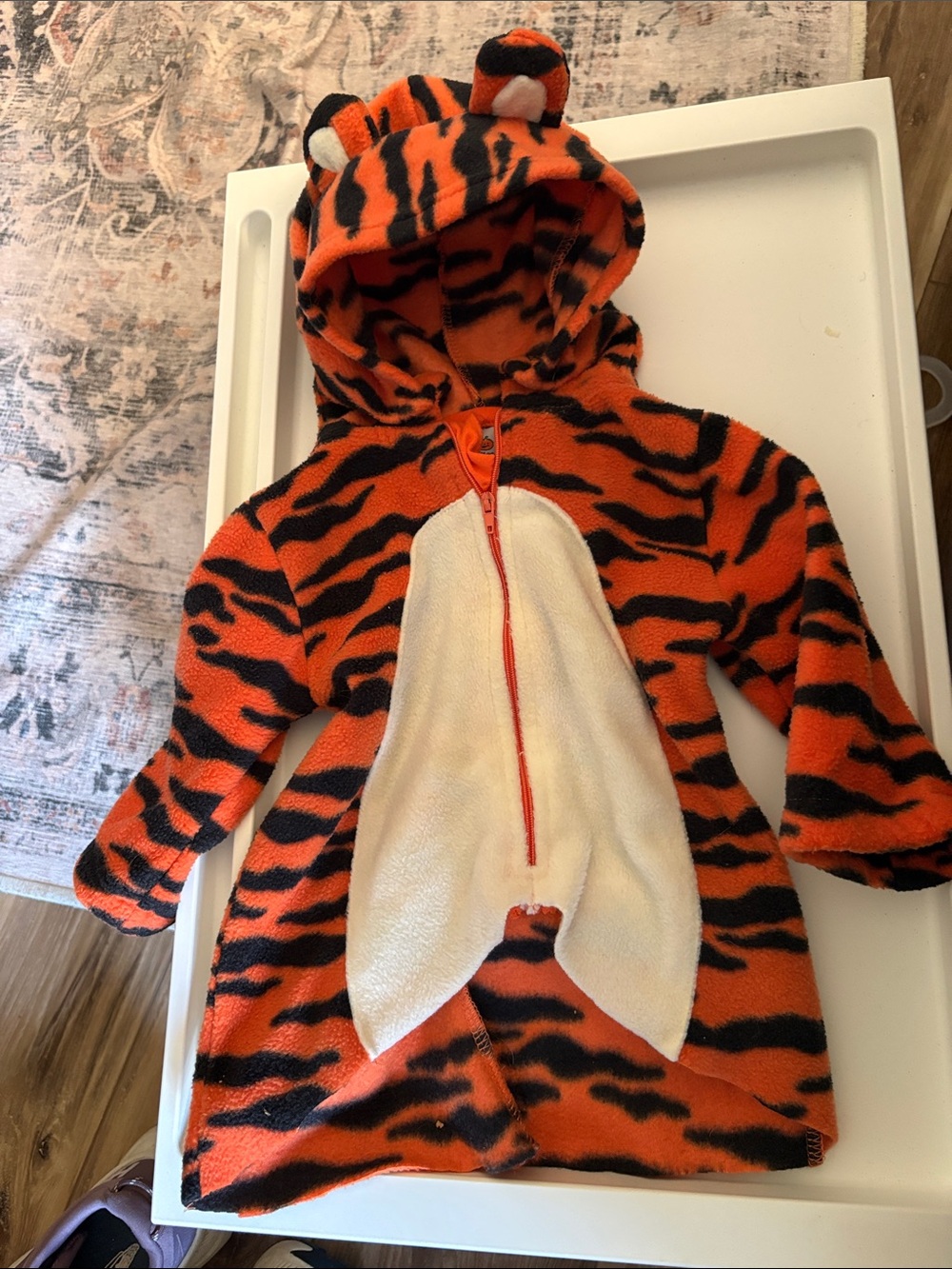 Halloween Orange Tiger Kids Hoodie Costume with Ears